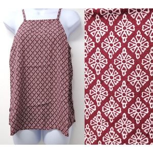 Old Navy Women’s Printed Square Neck Cami Top Size Large Red/White NWT